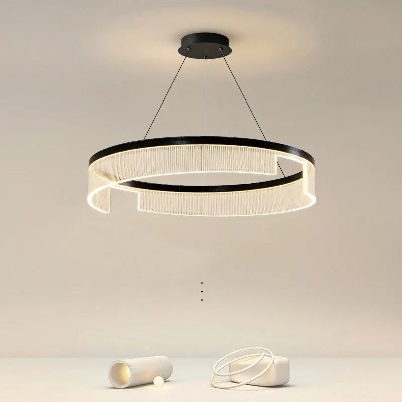 lustre à led circulaire en aluminium et acrylique pour intérieur décoratif - Image 5