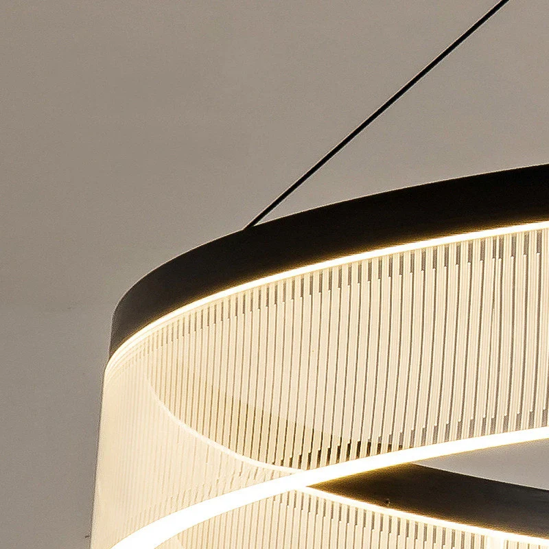 lustre à led circulaire en aluminium et acrylique pour intérieur décoratif - Image 6
