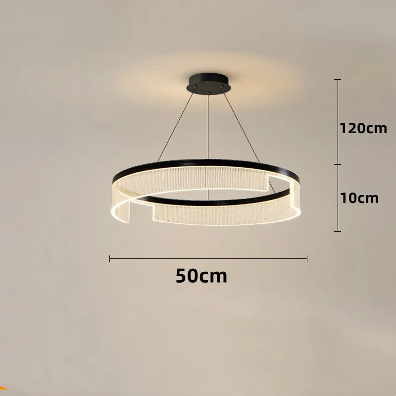 lustre à led circulaire en aluminium et acrylique pour intérieur décoratif - Image 9