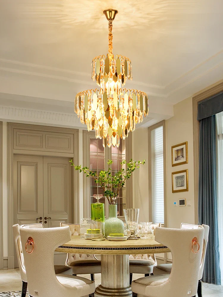 lustre à led de luxe en or chromé pour décoration moderne - Image 2