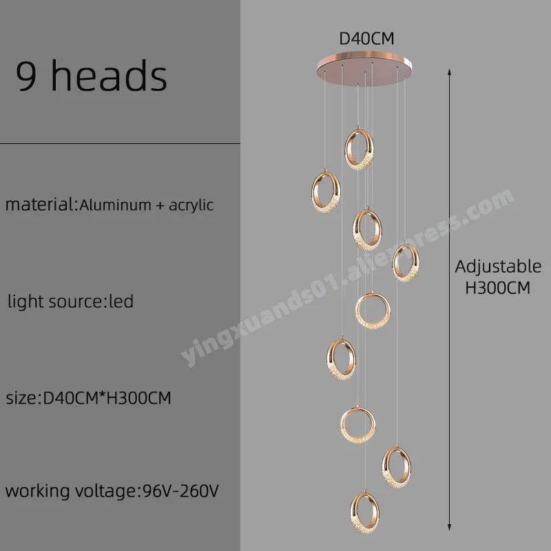 lustre à led design moderne pour éclairage suspendu élégant - Image 11