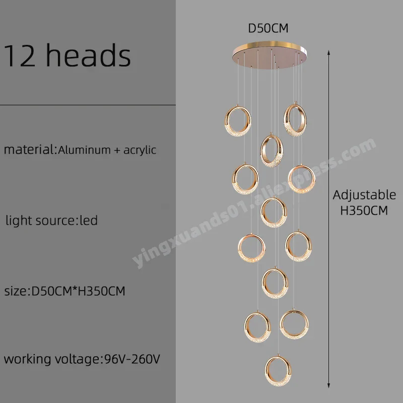 lustre à led design moderne pour éclairage suspendu élégant - Image 12