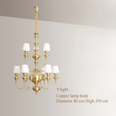 lustre à led en cuivre noir pour décoration d'hôtel élégant - Image 17