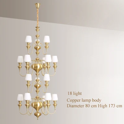 lustre à led en cuivre noir pour décoration d'hôtel élégant - Image 20