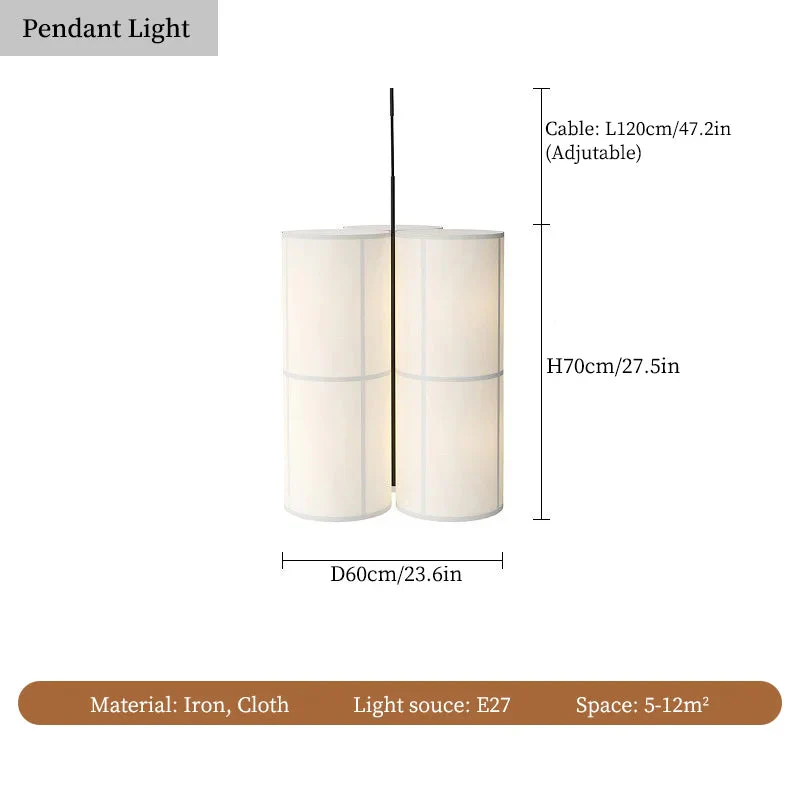 lustre à LED en tissu design wabi sabi pour décoration intérieure - Image 9