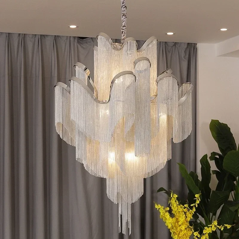 lustre à led pampilles industrielles éclairage intérieur décoration moderne - Image 4