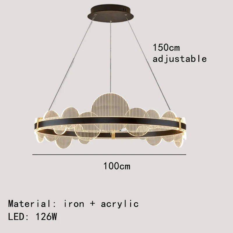 lustre acrylique avec télécommande et intensité réglable pour divers espaces - Image 8