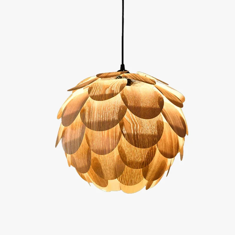 lustre ananas original en placage de bois pour hôtels bars et restaurants - Image 2
