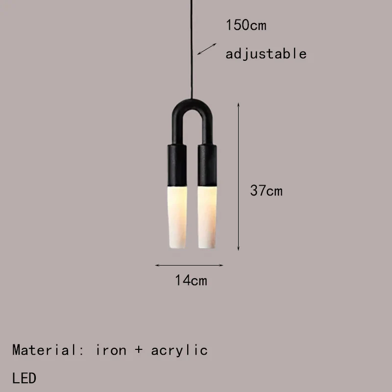 lustre art déco en métal noir et blanc avec fil réglable - Image 6