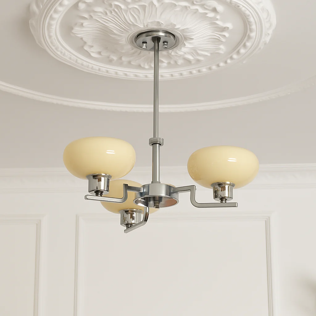 lustre bauhaus abat-jour en verre design art déco moderne - Image 11