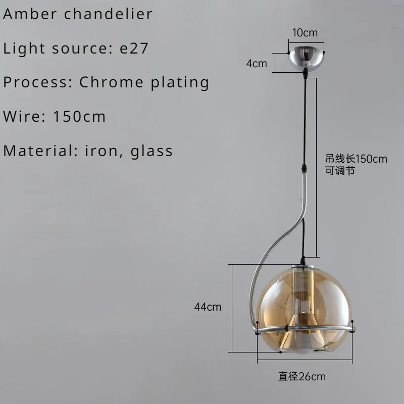 lustre boule en verre style nordique pour éclairage rétro - Image 7