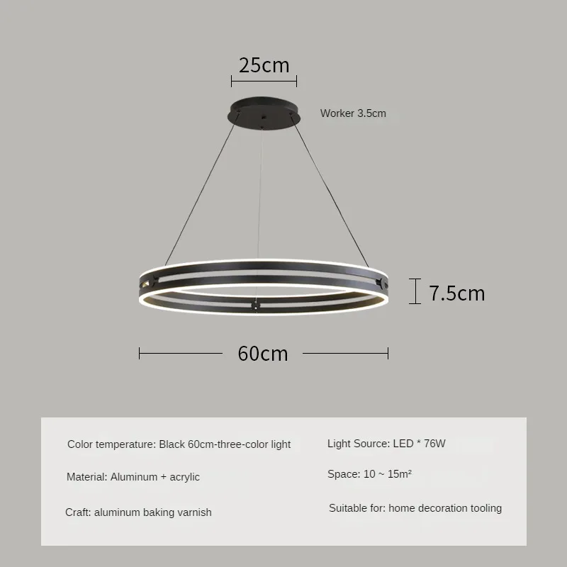 lustre circulaire moderne design créatif pour intérieur lumineux - Image 13