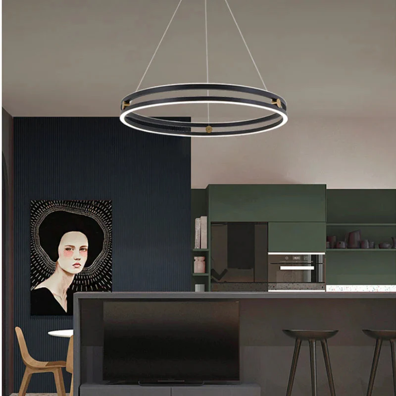 lustre circulaire moderne design créatif pour intérieur lumineux - Image 2