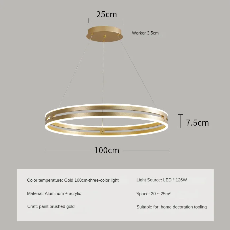 lustre circulaire moderne design créatif pour intérieur lumineux - Image 9