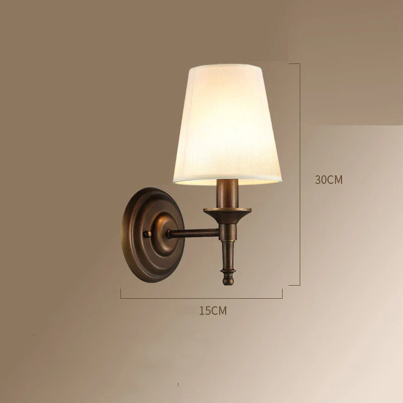 lustre classique américain en fer forgé avec abat-jour tissu - Image 17