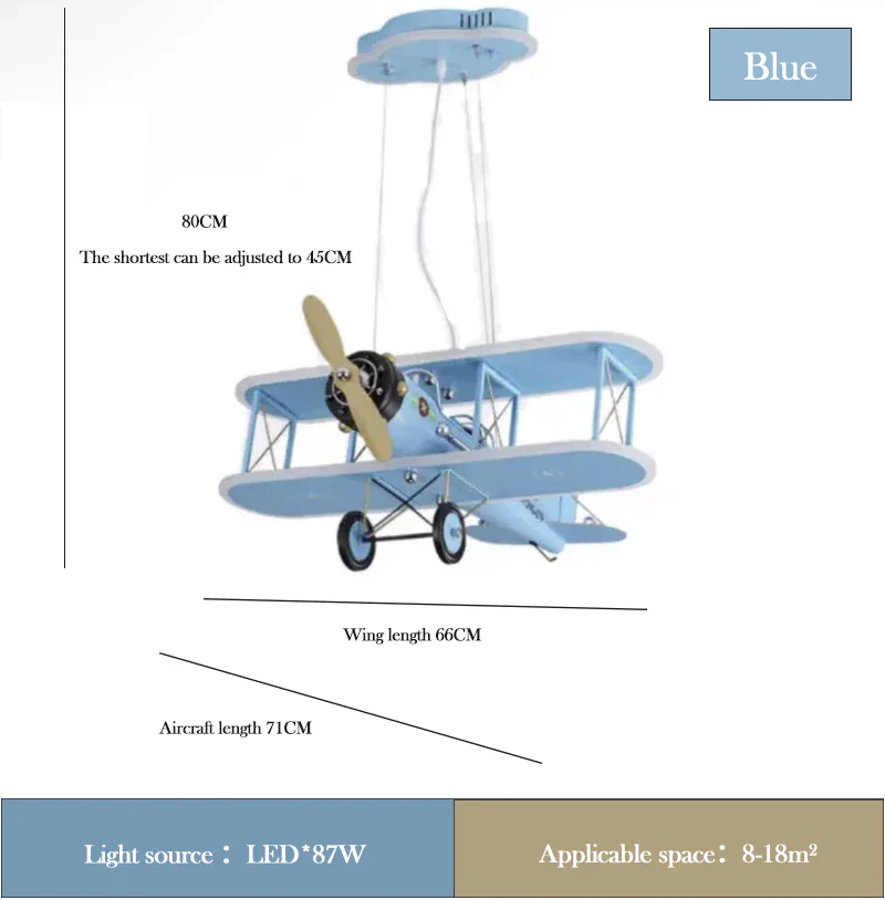 lustre créatif avion hélicoptère pour chambre enfant moderne - Image 7