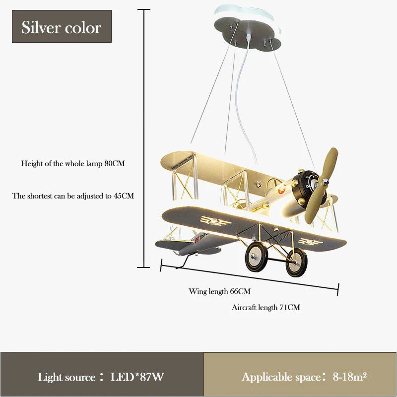 lustre créatif avion hélicoptère pour chambre enfant moderne - Image 9