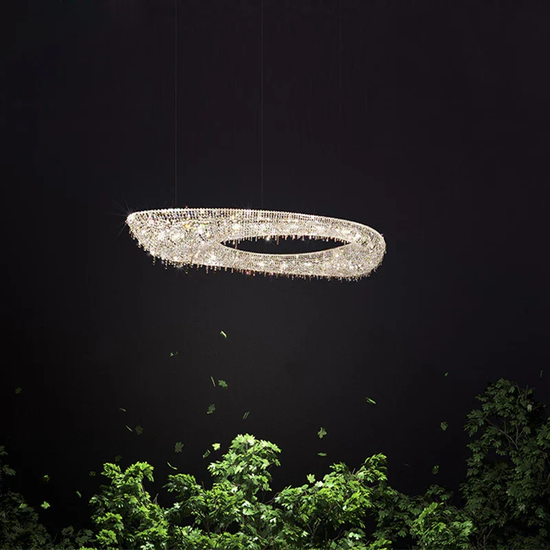 lustre créatif élégant en cristal transparent pour intérieur