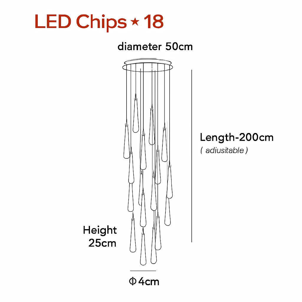 lustre créatif en cristal en forme de goutte d'eau dorée rotatif - Image 10
