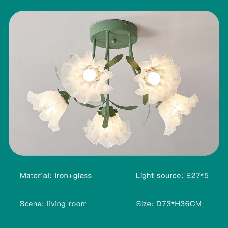 lustre créatif fleurs décoration nordique pour intérieur moderne - Image 17