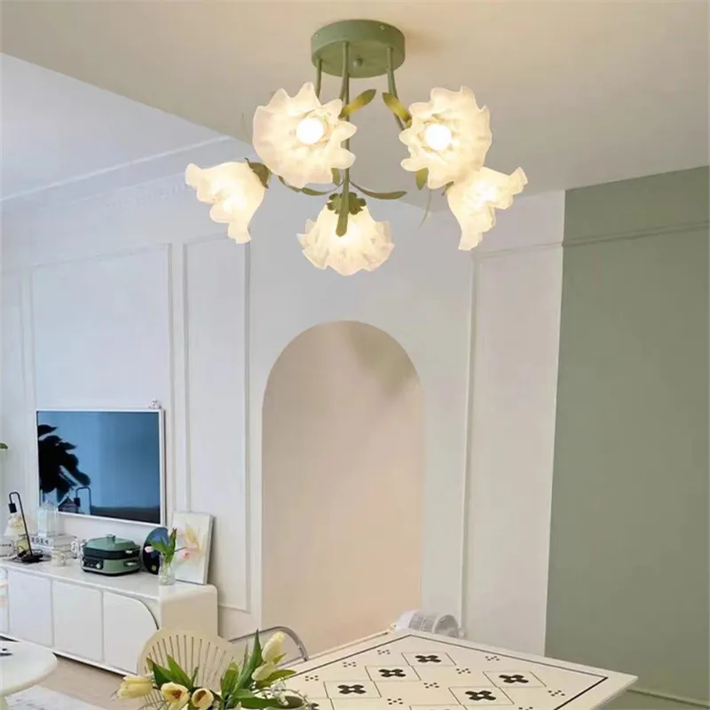 lustre créatif fleurs décoration nordique pour intérieur moderne - Image 4