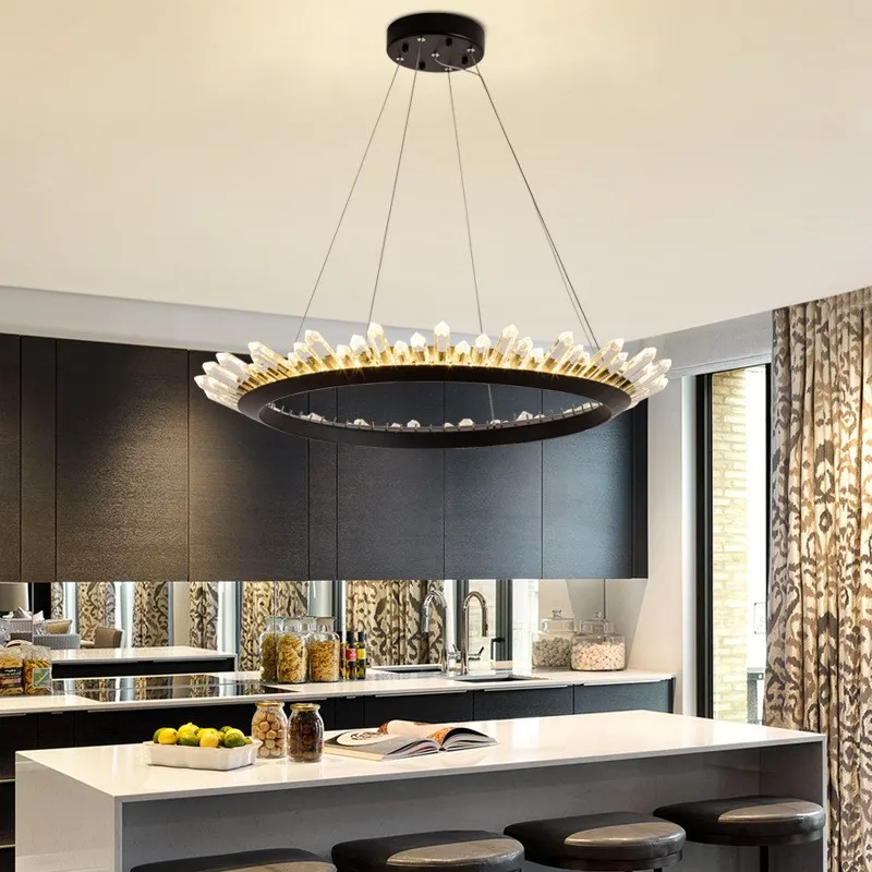 lustre de luxe nordique post-moderne en cristal naturel - Image 4