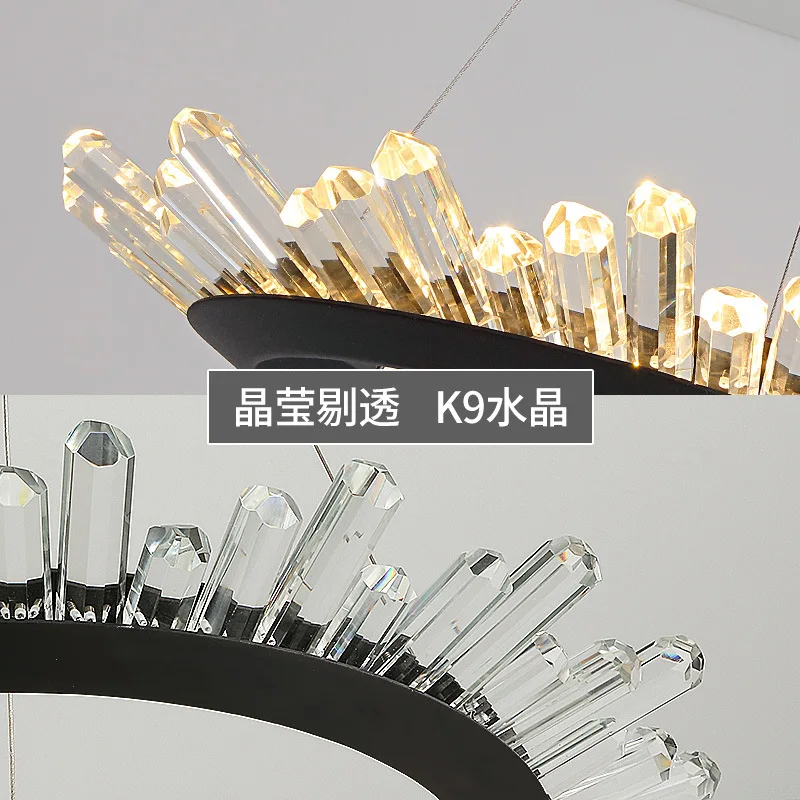 lustre de luxe nordique post-moderne en cristal naturel - Image 5