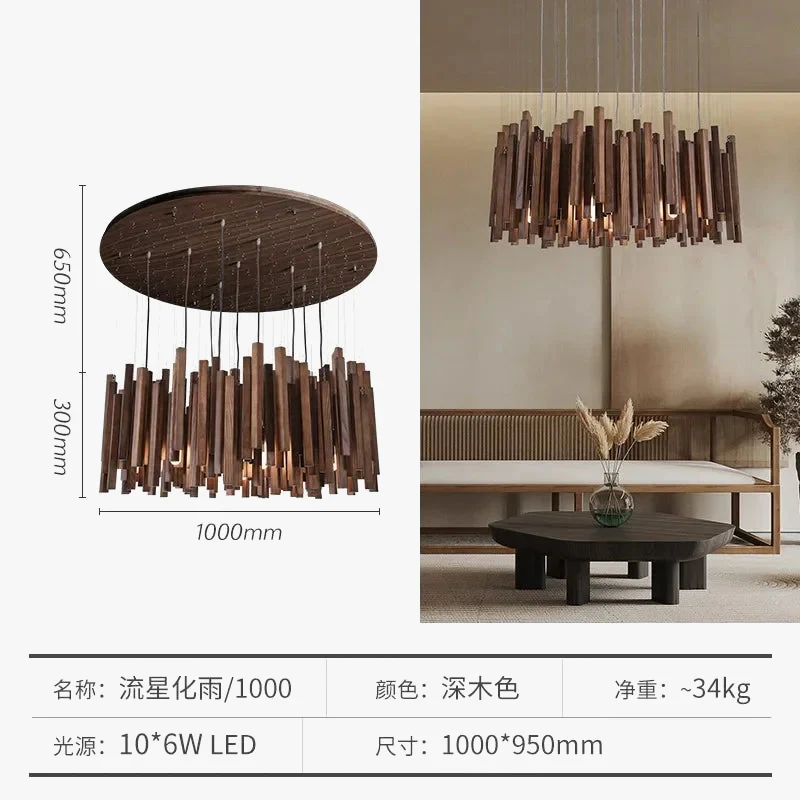 Lustre de Restaurant chinois en bois massif - Image 10