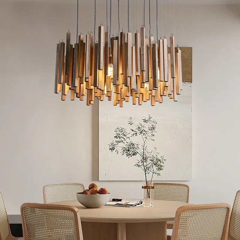 Lustre de Restaurant chinois en bois massif - Image 2