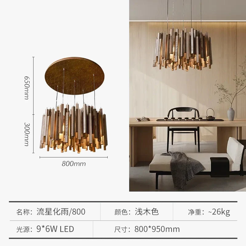 Lustre de Restaurant chinois en bois massif - Image 7