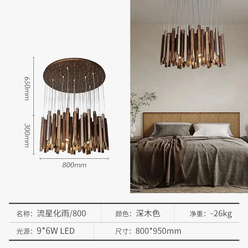 Lustre de Restaurant chinois en bois massif - Image 8