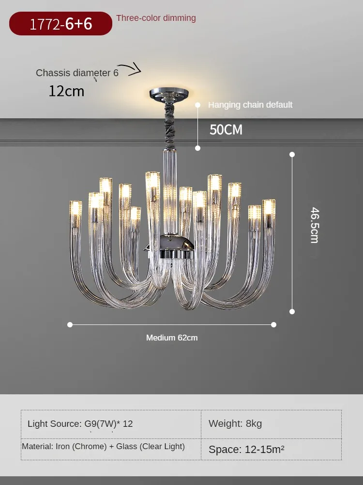lustre de style européen moderne en verre de luxe - Image 10