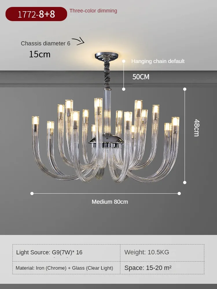 lustre de style européen moderne en verre de luxe - Image 8