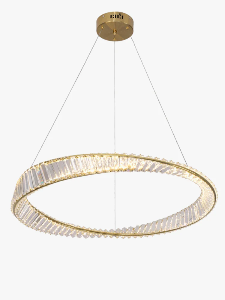 lustre décoratif circulaire en cristal et acier inoxydable - Image 6