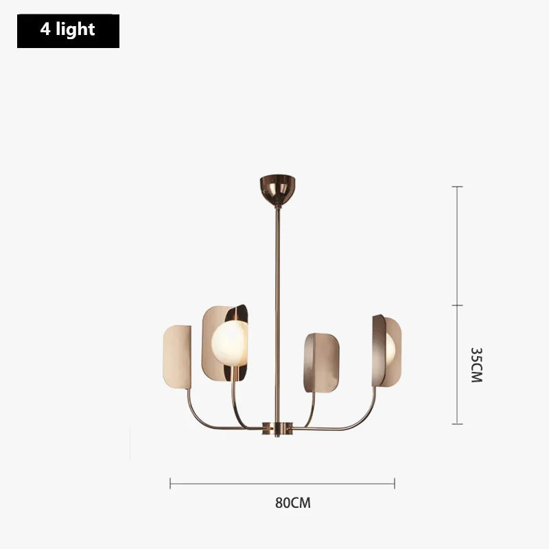 lustre design en verre laiteux avec feuilles métalliques élégantes - Image 7