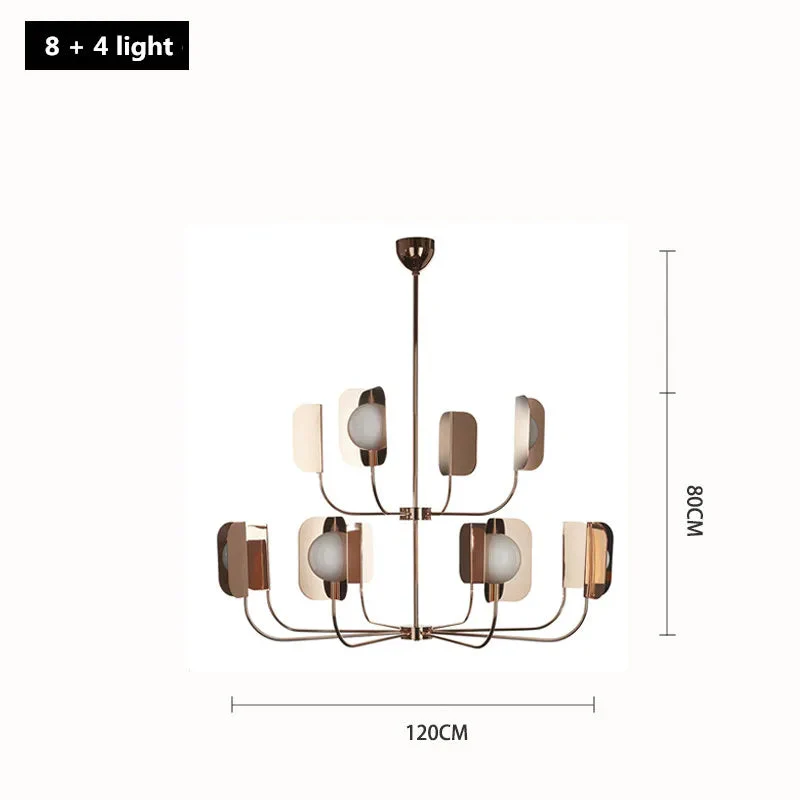 lustre design en verre laiteux avec feuilles métalliques élégantes - Image 8