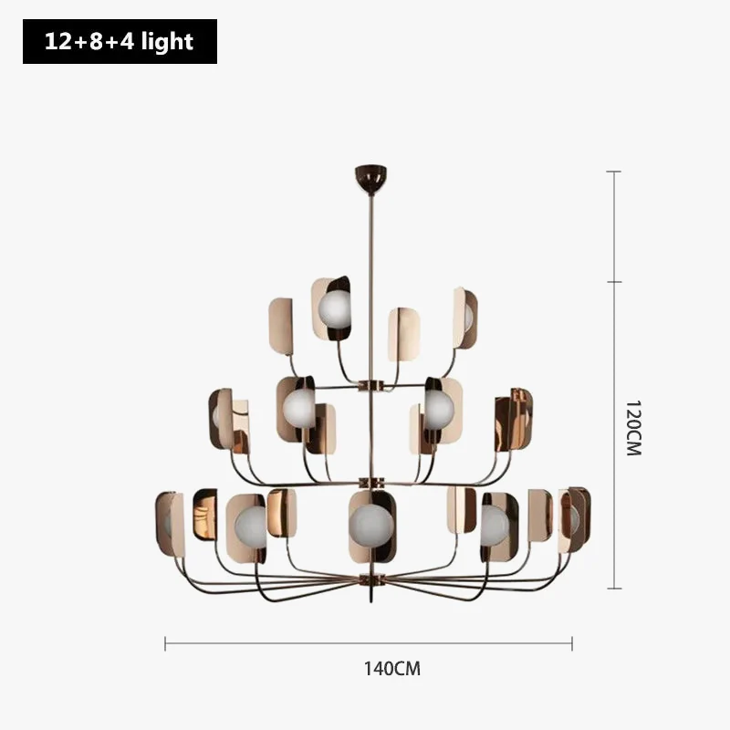 lustre design en verre laiteux avec feuilles métalliques élégantes - Image 9