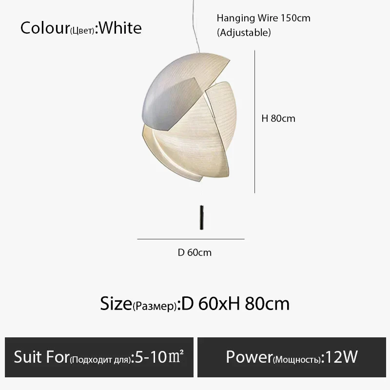 lustre design italien moderne en tissu pour décoration intérieure - Image 8