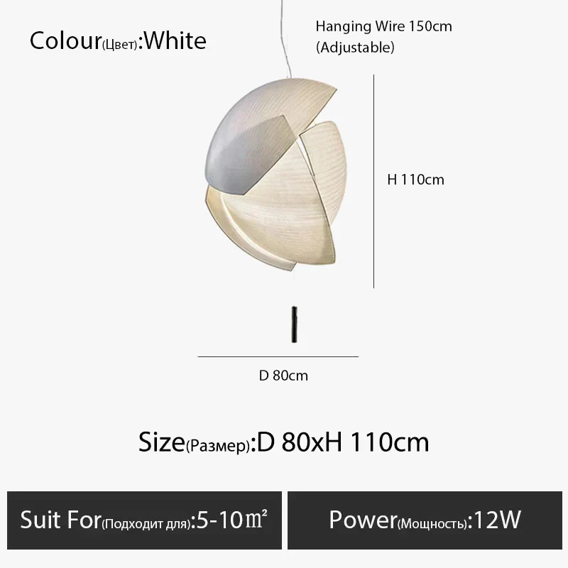 lustre design italien moderne en tissu pour décoration intérieure - Image 9