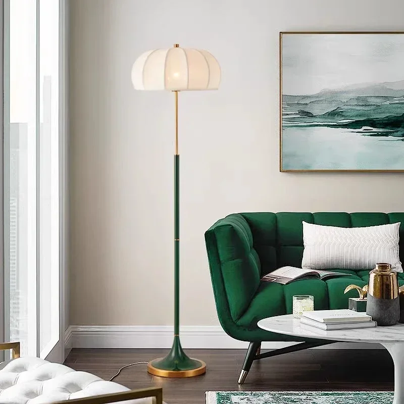 lustre design nordique lampadaire rétro en tissu avec lumière led - Image 13