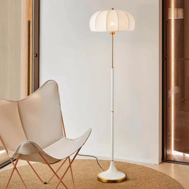 lustre design nordique lampadaire rétro en tissu avec lumière led - Image 6