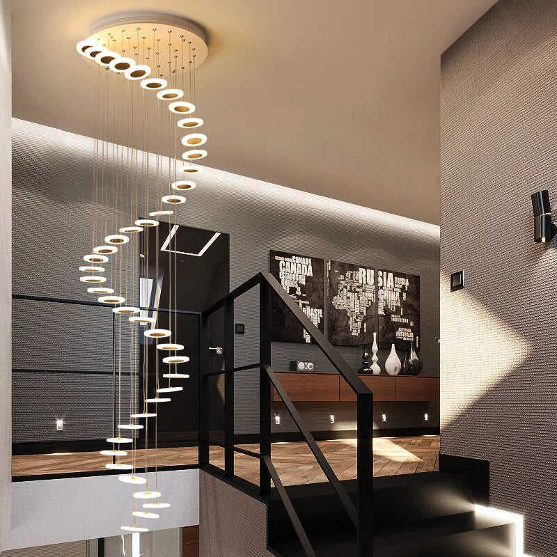 lustre en acrylique pour escalier et espace décoratif - Image 3