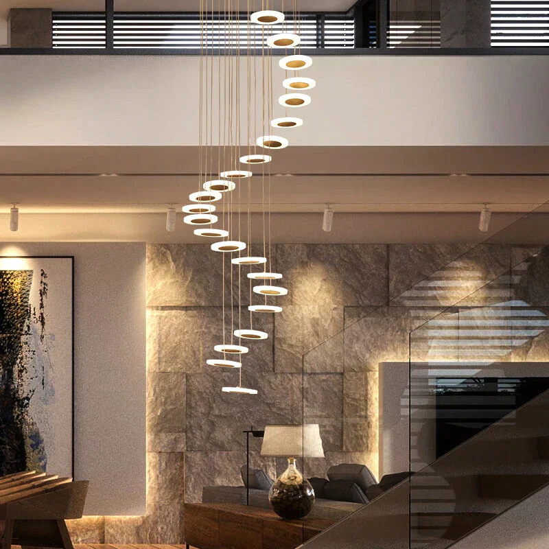lustre en acrylique pour escalier et espace décoratif - Image 4
