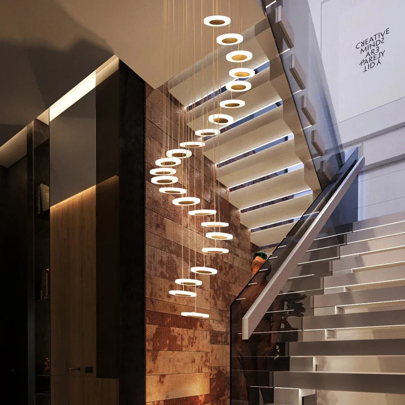 lustre en acrylique pour escalier et espace décoratif - Image 5