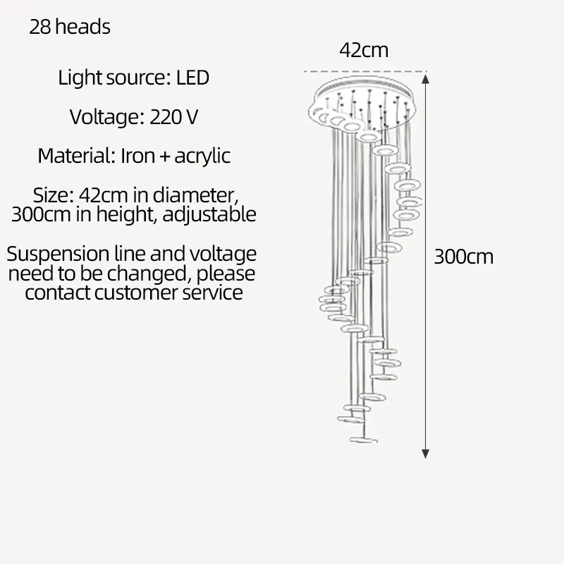 lustre en acrylique pour escalier et espace décoratif - Image 8