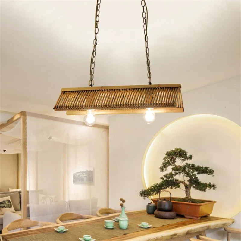 lustre en bambou vintage pour café bar et restaurant - Image 3