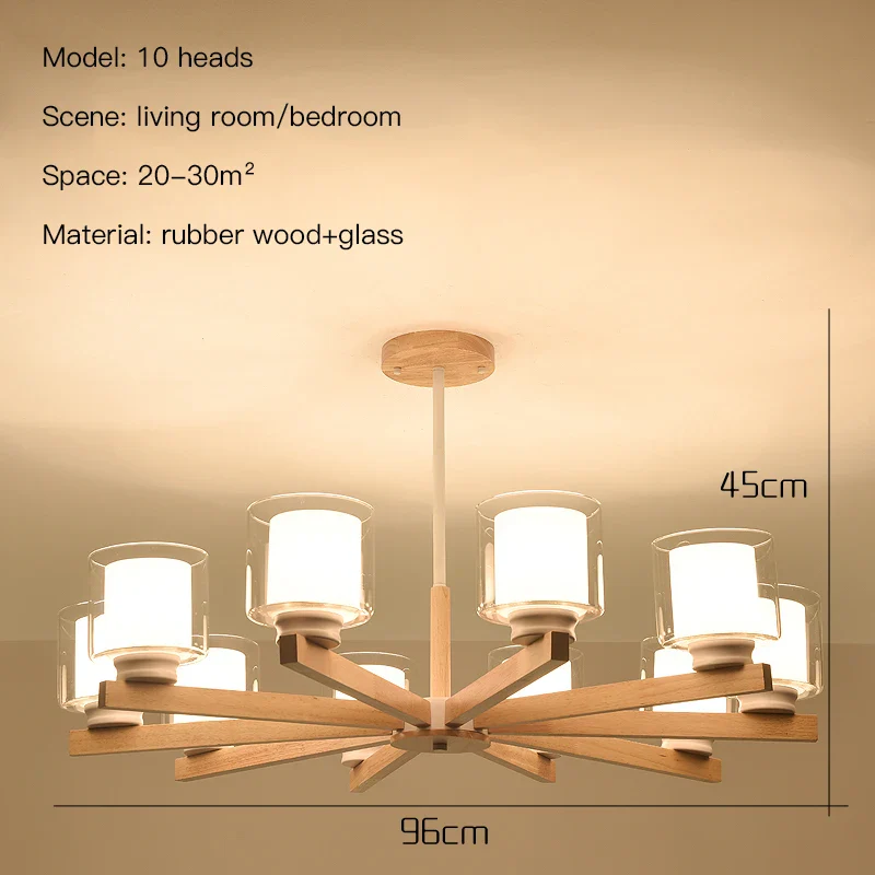 lustre en bois vintage à led pour intérieur rustique - Image 10