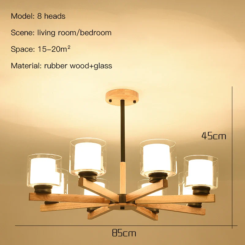 lustre en bois vintage à led pour intérieur rustique - Image 11