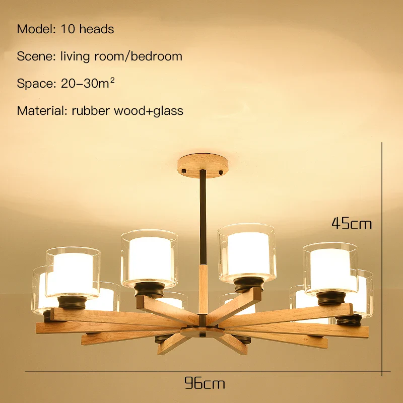 lustre en bois vintage à led pour intérieur rustique - Image 7