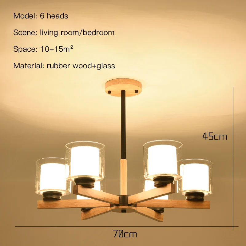 lustre en bois vintage à led pour intérieur rustique - Image 9